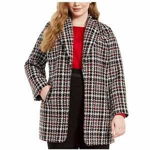 Calvin Klein Tweed Blazer Jacket Red Black White